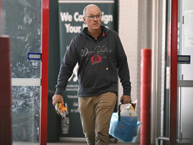 18/5/2023: Leaving a local Bunnings store with window cleaning goods , Tom Seymour, the former CEO of PwC who has not been seen since he resigned in disgrace after it was revealed he was key to the firm's leak of top secret tax information from the Australian government that was used by PwC to sell tax evasion strategies to its clients.   pic Lyndon Mechielsen/The Australian