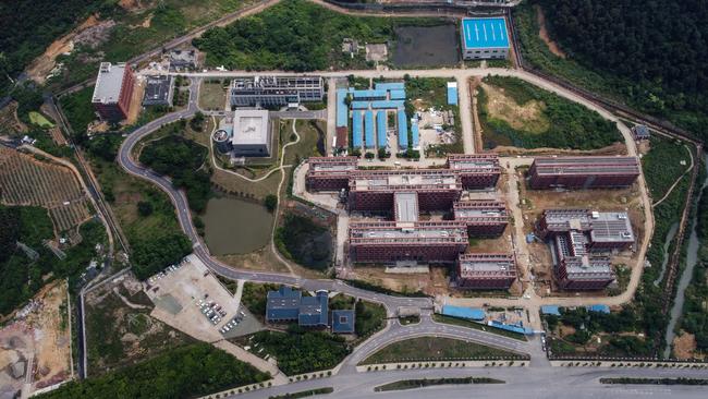 The P4 laboratory (centre L) on the campus of the Wuhan Institute of Virology in Wuhan in China's central Hubei province. Picture: AFP