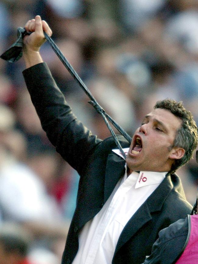 Mark Williams – seen here after the Power’s 2004 AFL premiership – was Craig McRae’s first SANFL coach at Glenelg.