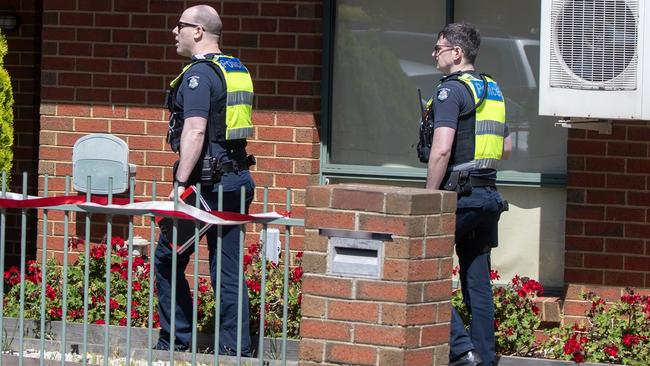 Police enter the home convicted terrorist Abdul Benbrika is required to reside at. Picture: Liam Mendes