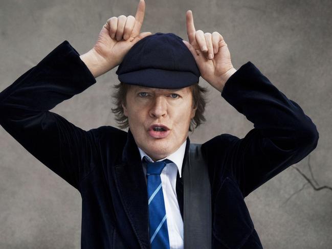 Angus Young from Australian rock band AC/DC. For National Hit use ONLY. Not to be used before November 27.