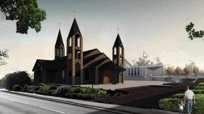 St Rafqa Maronite Church is proposing a new public place of worship at 135 Eighth Ave, Austral. Artist's impression sourced from planning documents prepared by ABC Planning.