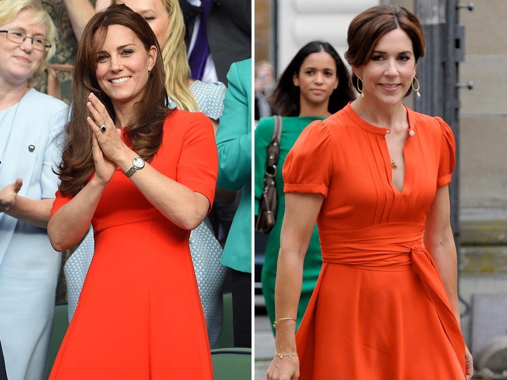 Catherine, Duchess of Cambridge attends Wimbledon on July 8, 2015 in London. Picture: Getty...Crown Princess Mary of Denmark attends the St. Petersburg Loye Prize ceremony at the Danish Museum of Art and Design on August 24, 2012 in Copenhagen, Denmark. Picture: Getty