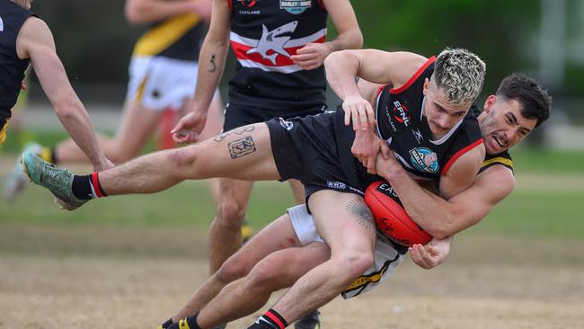 Mitcham holds a slight edge on Park Orchards, 2-1 from three meetings after taking the Sharks down a fortnight ago. Picture: Leesa Clarkson