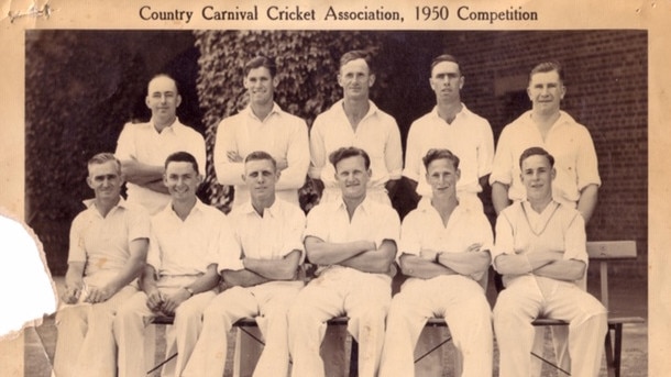 Ken Hanna (third from right) in a 1950 country representative side. Picture: Tim Hanna