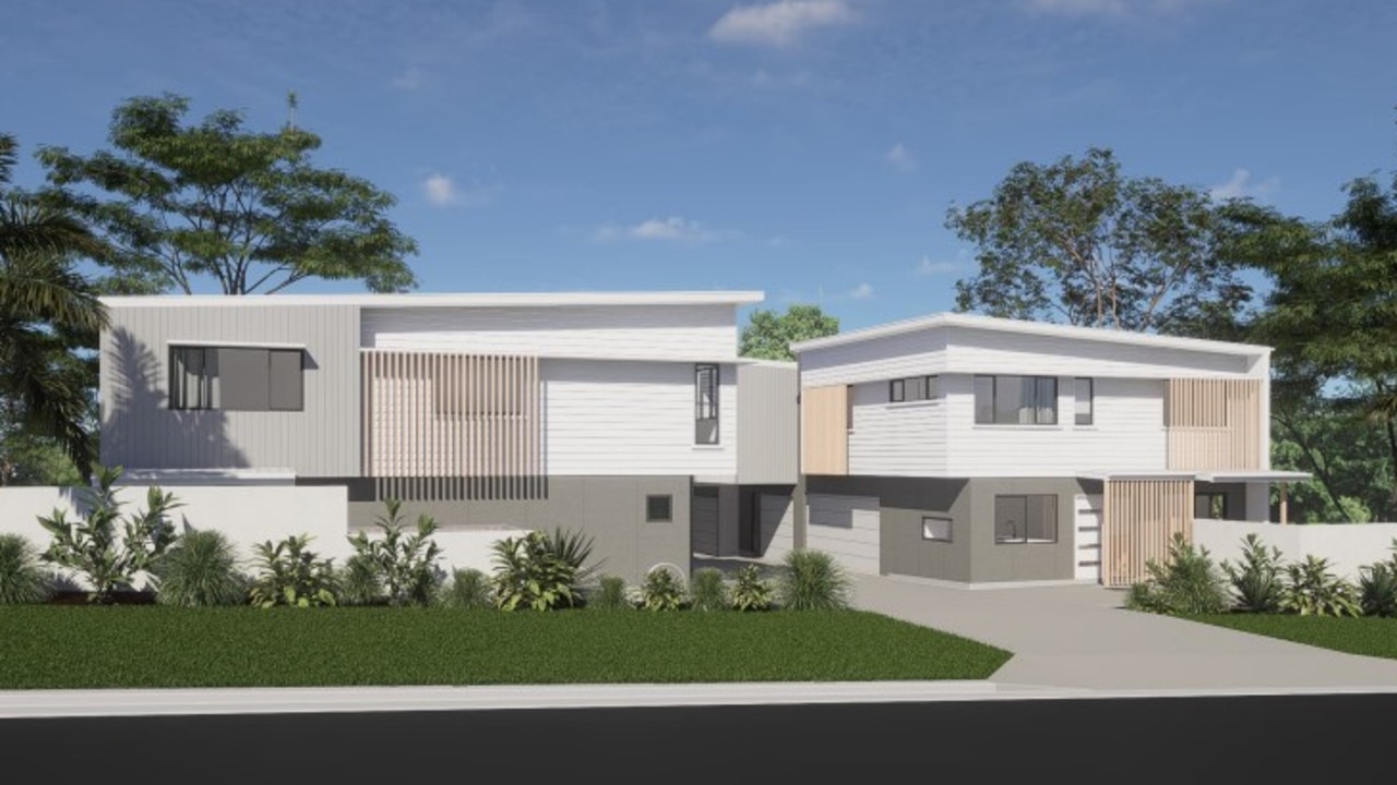 Artist impressions of the proposed townhouses at 31 and 33 Ridge Rd, Maroochydore. Photo: DCM Building Design