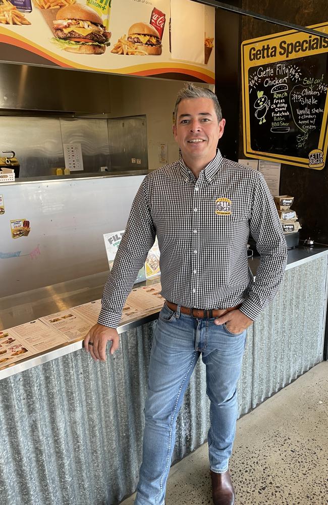 Getta Burger director Brent Poulter visits their Idalia store at The Precinct. Picture: Leighton Smith.