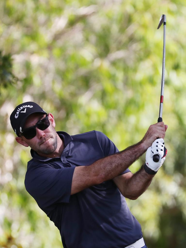 Action from today's Australian PGA Championship Pro-Am at RACV Royal Pines Resort. Picture: Jason O'Brien