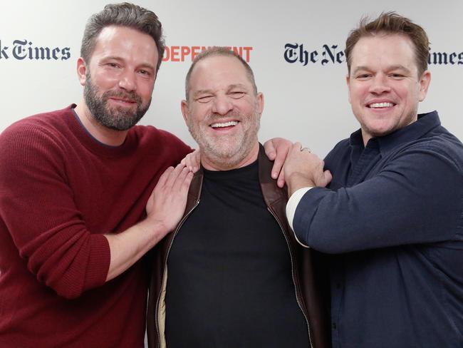 Ben Affleck, producer Harvey Weinstein and actor Matt Damon. Picture: Supplied