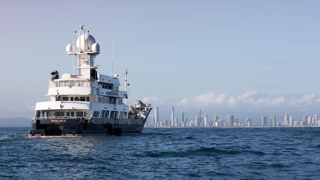 A superyacht approaches the Gold Coast. Picture: GCWA