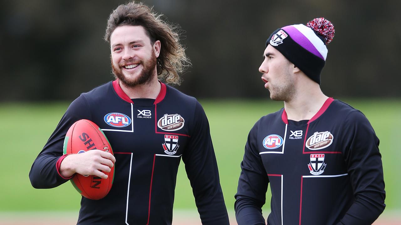 Jack Steven at St Kilda training last week. (Photo by Michael Dodge/Getty Images)