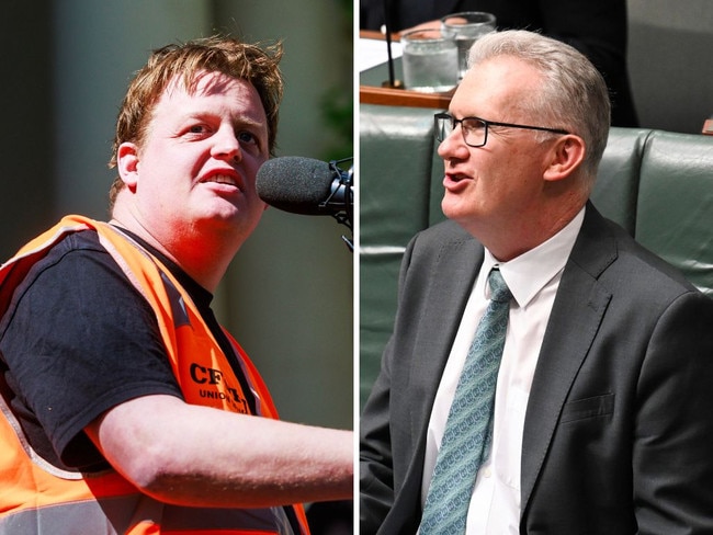 CFMEU national secretary Zach Smith and federal cabinet minister Tony Burke