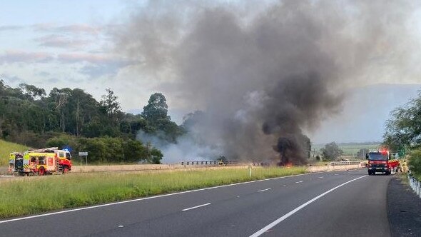 The crash on the motorway. Picture: Supplied