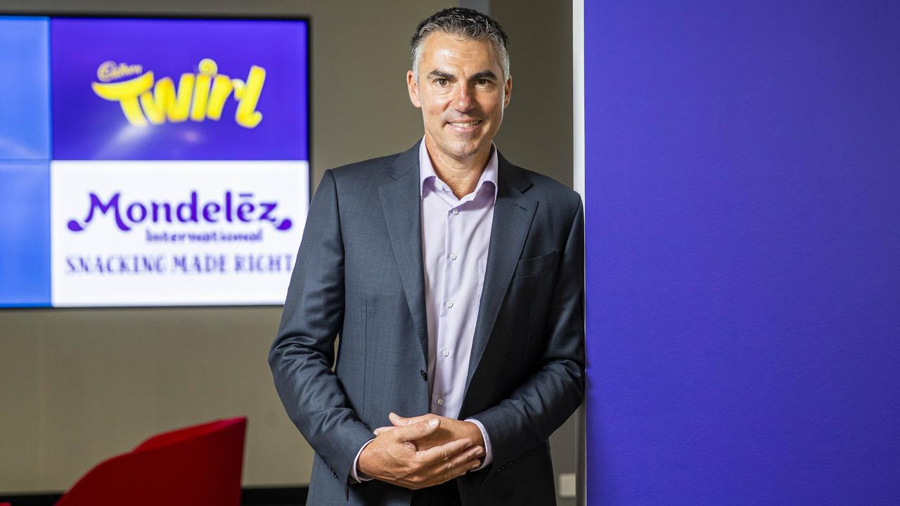 Darren O'Brien, the boss of Mondelez Australia, has warned of a ‘cost of manufacturing crisis’ in Australia. Picture: Aaron Francis/The Australian