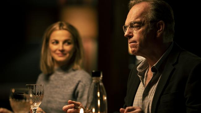 Bojana Novakovic and Hugo Weaving in Love Me. Picture: Sarah Enticknap