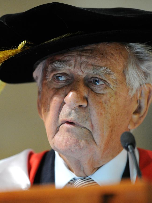 Former PM Bob Hawke, pictured receiving an honorary degree from the University of Sydney, introduced HECS to a very different Australia. Picture: AAP Image