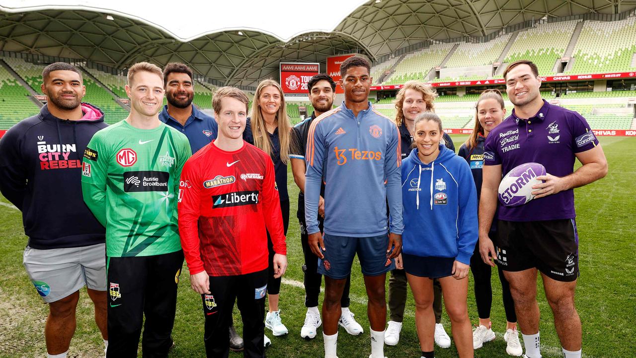 Manchester United's Marcus Rashford in Melbourne. Photo by CON CHRONIS / AFP.