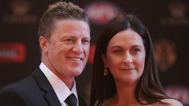 Damien Hardwick and wife Danielle. Picture: Getty Images