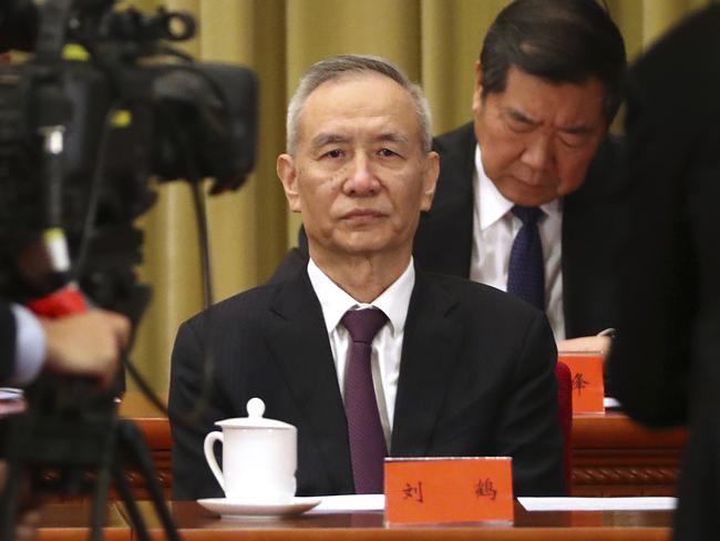 FILE - In this Jan. 2, 2019, file photo, Chinese Vice Premier Liu He attends an event to commemorate the 40th anniversary of the Message to Compatriots in Taiwan at the Great Hall of the People in Beijing. China's economy czar, Liu will visit Washington on Jan. 30-31 for talks aimed at ending a costly tariff war over U.S. complaints about Beijing's technology ambitions. (AP Photo/Mark Schiefelbein, Pool, File)