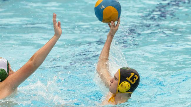 Jack Johannesen from Barras at Valley Pool for water polo, Saturday, March 30, 2019 (AAP Image/Richard Walker)