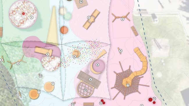 The layout of the new and inclusive playground. Picture: Birdseye Studios