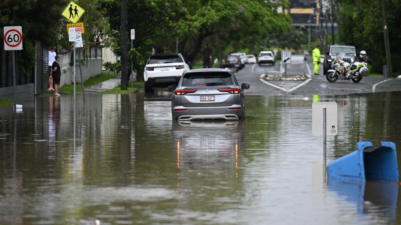 Flash flooding at Stones Corner. Picture: Lyndon Mechielsen/Courier Mail