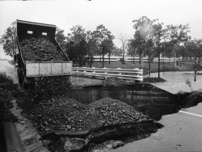 Road repairs on Ipswich Road, Wacol. Picture Earl Bridger