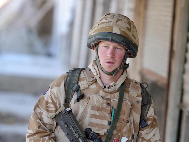 Prince Harry on patrol through the deserted town of Garmisir close to FOB Delhi (forward operating base), in Helmand province in Southern Afghanistan, on January 02, 2008.Picture: AFP