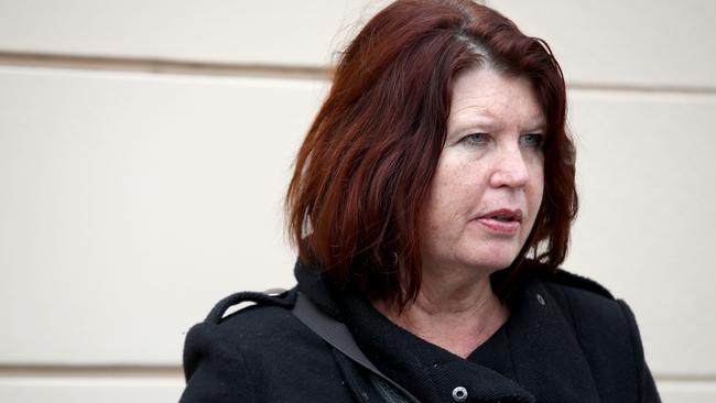 Pam Gurner-Hall, the partner of Jorge Castillo-Riffo, outside the Coroners Court this week. Picture: AAP/Kelly Barnes