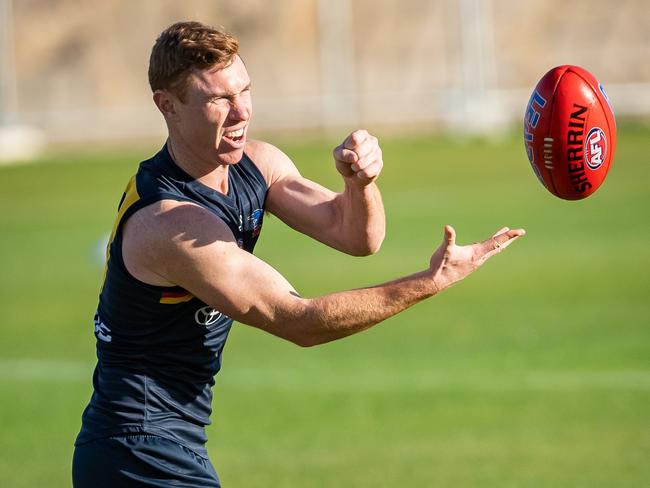 Looks who’s back! Tom Lynch at Adelaide Crows training on Tuesday. Picture: Tom Huntley