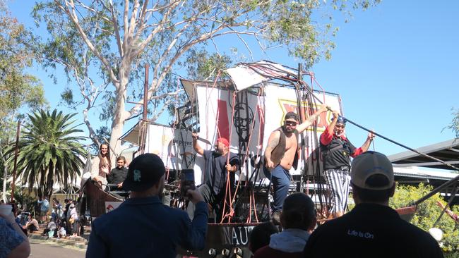 The pirate float at the annual Bangtail Muster. The pirates, Vikings and navy boats are the three “major boats” at the towns famous Henley on Todd Regatta event.