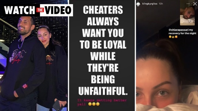 Kyrgios delivers message to his girlfriend after cryptic ‘cheater’ post