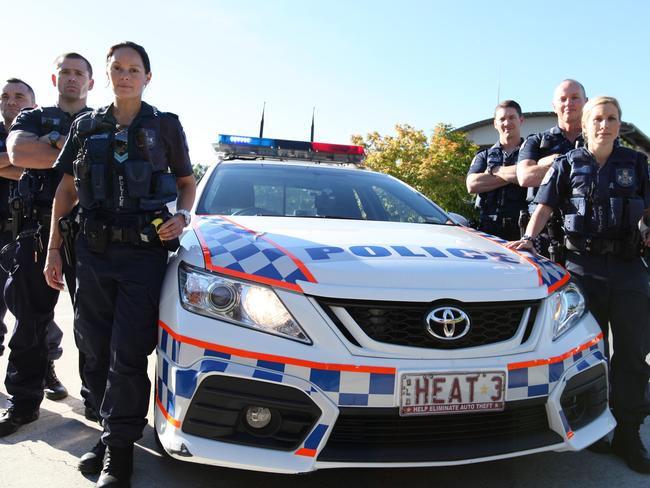 On the beat ... Gold Coast Cops: The cast with car Heat 3.