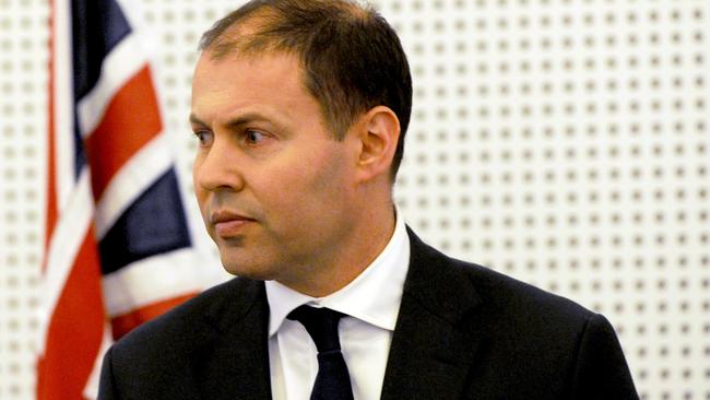 Energy Minister Josh Frydenberg announcing Dr Alan Finkel’s review of the country’s energy system.    Picture: AAP Image/Mal Fairclough