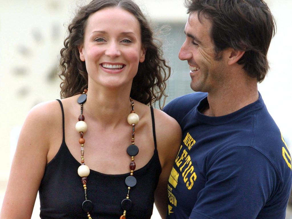 Andrew Johns with Cathrine Mahoney at Coogee in Sydney.