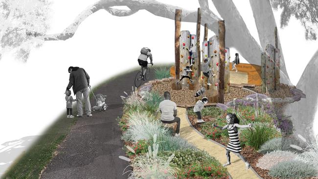 Concept images of the $1.7m revamp of Dunstan Adventure Playground. Source: NPSP Council