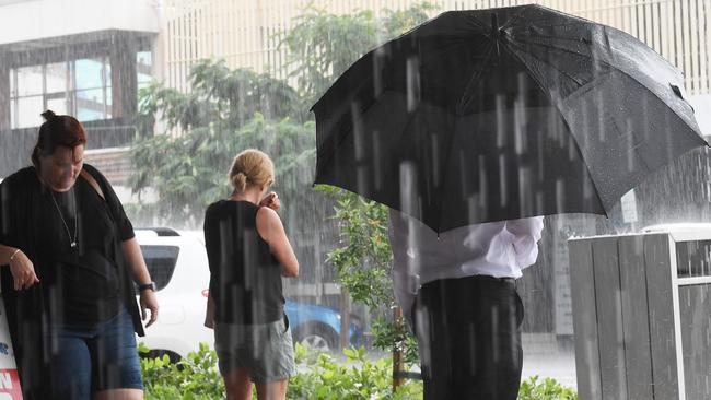 Darwin CBD gets a dumping as the wet season hits. Picture Katrina Bridgeford.