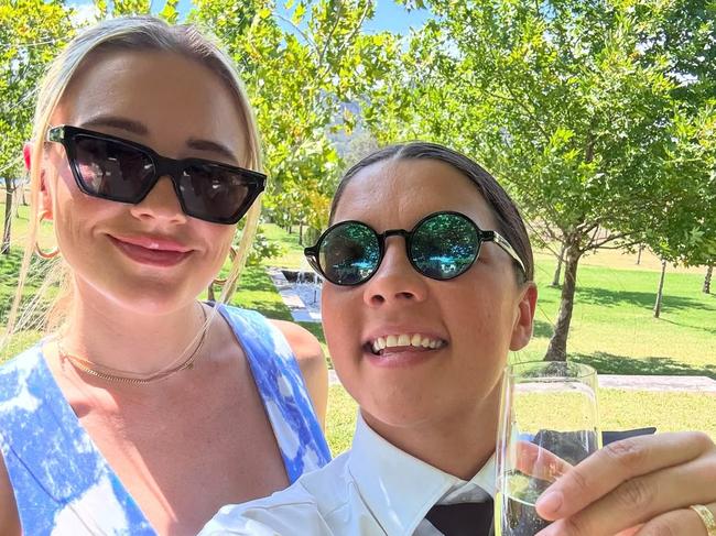 Sam Kerr and her fiancee Kristie Mewis are expecting a baby boy together. Picture: Supplied