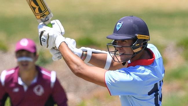 NSW Metro batter Ethan Jamieson during the grand final at Karen Rolton Oval 22 December, 2022, Cricket Australia U19 Male National Championships 2022-23.Picture: Cricket Australia.