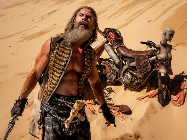 Chris Hemsworth in a scene from Furiosa: A Mad Max Saga.