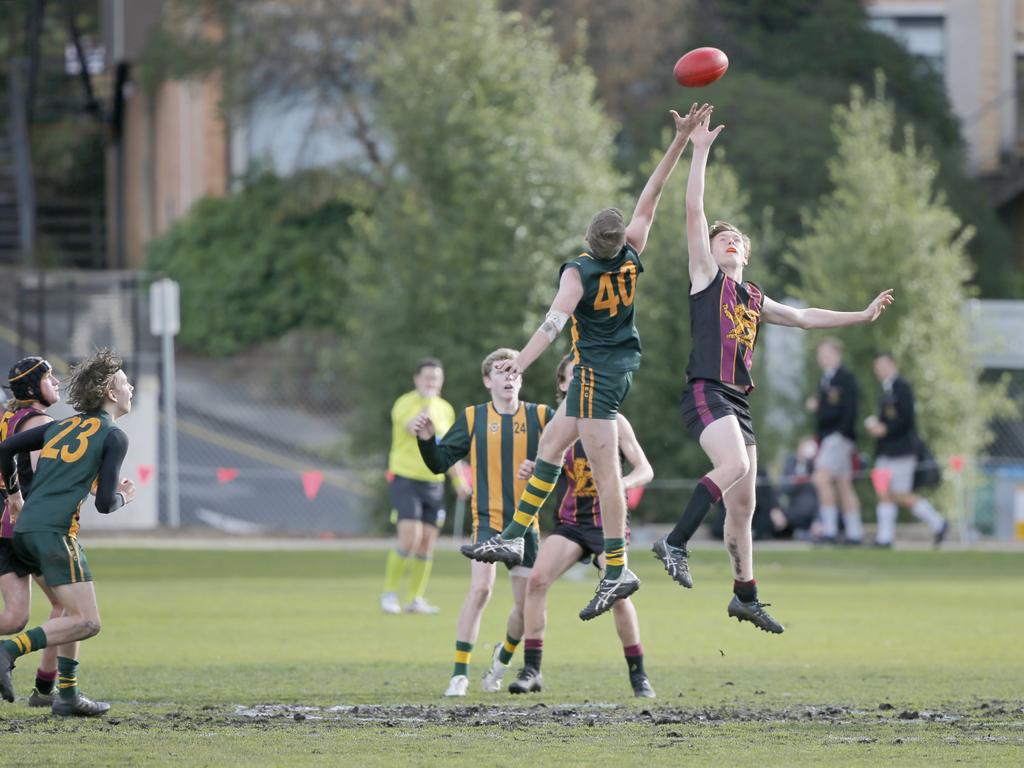 Hutchins 2nd XVIII versus St Patricks in the Sports Association of Independent Schools Australian Rules grand final. Picture. PATRICK GEE