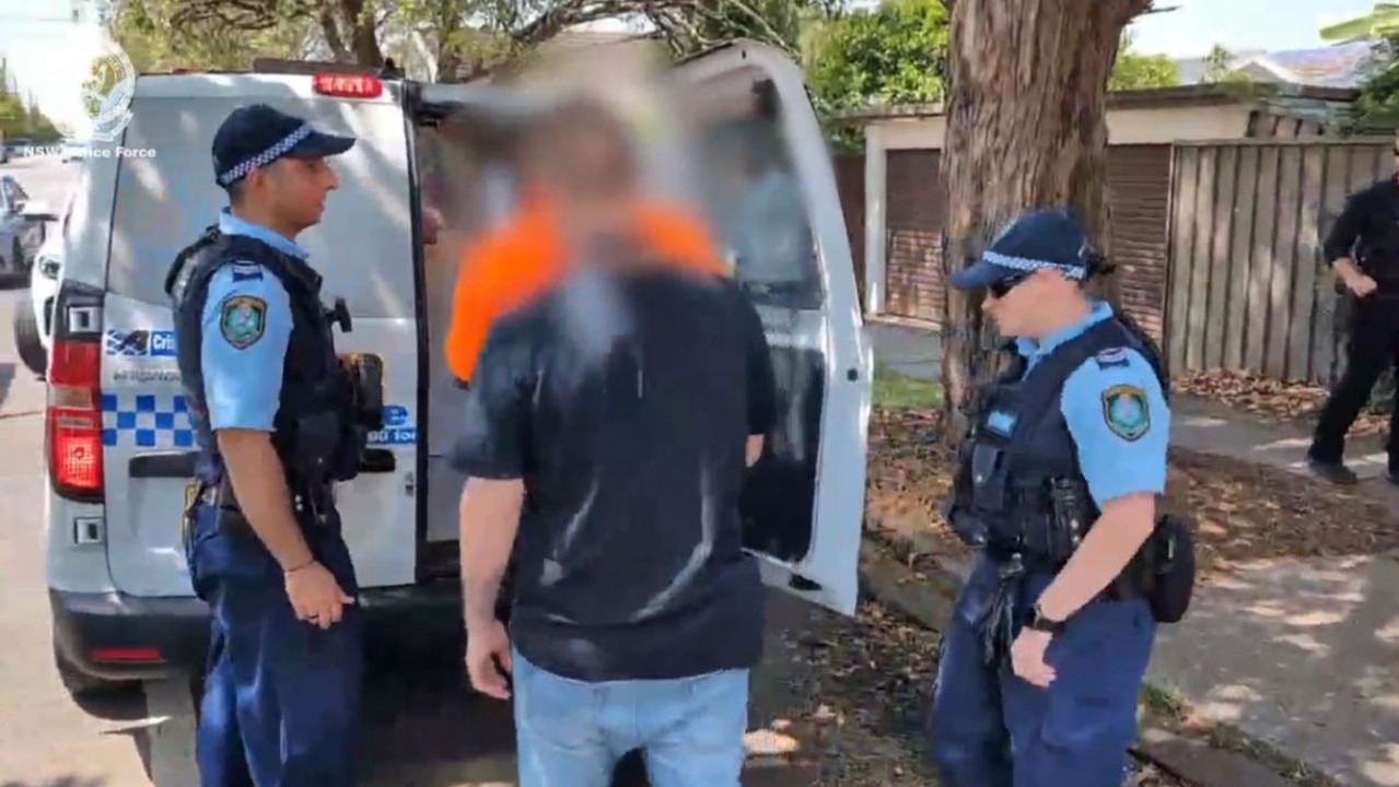 The 35-year-old alleged hired help was stopped in his vehicle by strike force detectives and officers from the Raptor Squad on Wednesday. Picture: NSW Police