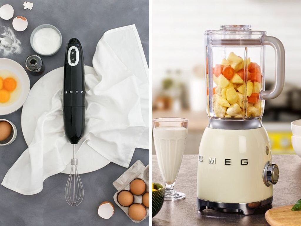 Can't decide whether to get a hand blender or personal blender? Our expert explains the difference. Pictures: Smeg.