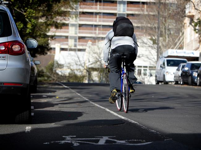 Ronci and the cyclist ended up on the ground in the scuffle. Picture: Generic
