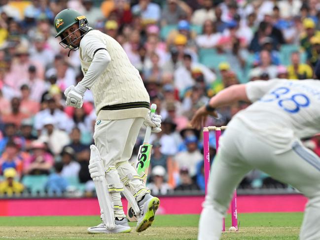 The pressure is on for Usman Khawaja and Australia’s batting line-up. Picture: AFP