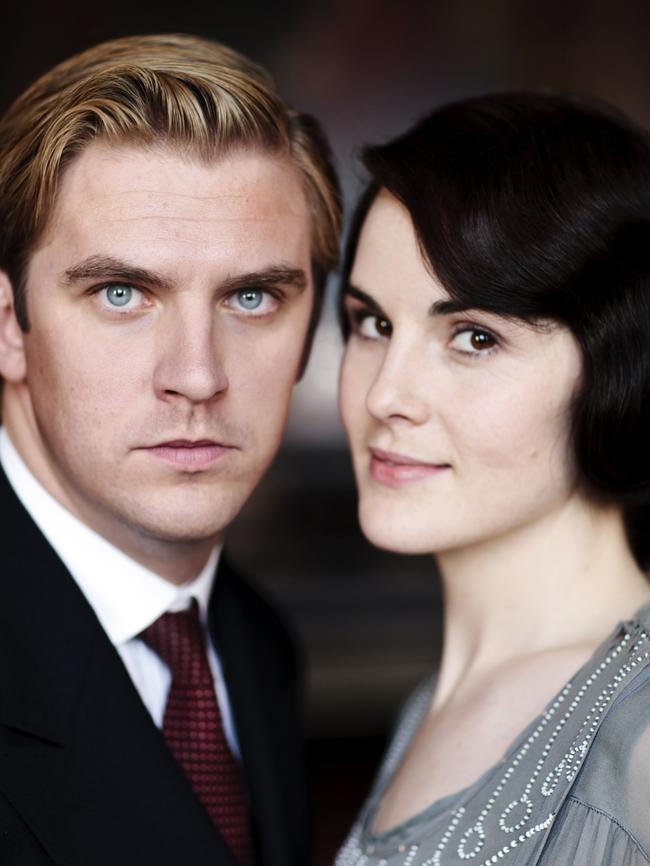 Stevens as Matthew and Michelle Dockery as Lady Mary from Downton Abbey. Picture: AP