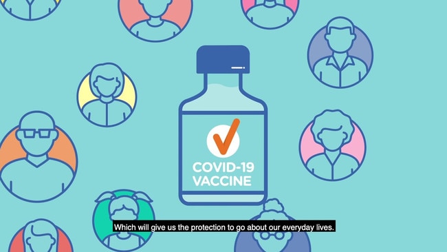 A still from the Australian Government's COVID vaccination campaign