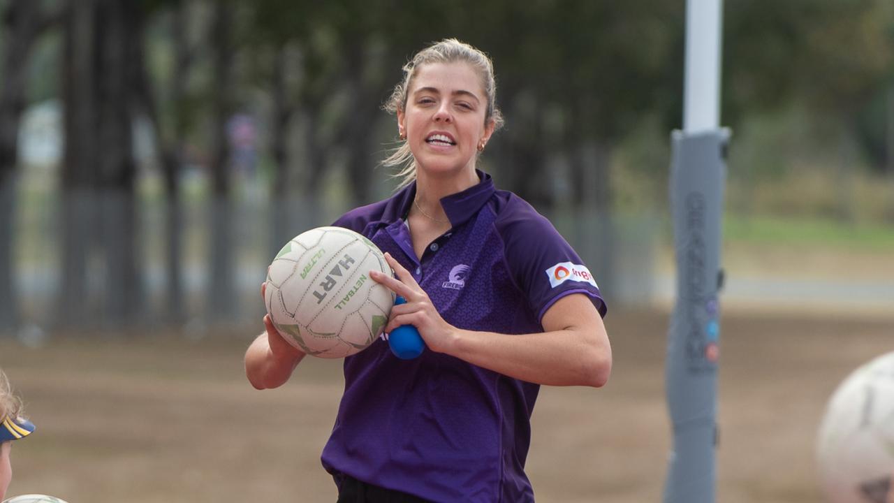 Sarina youngsters revel in junior netball clinic with Firebirds