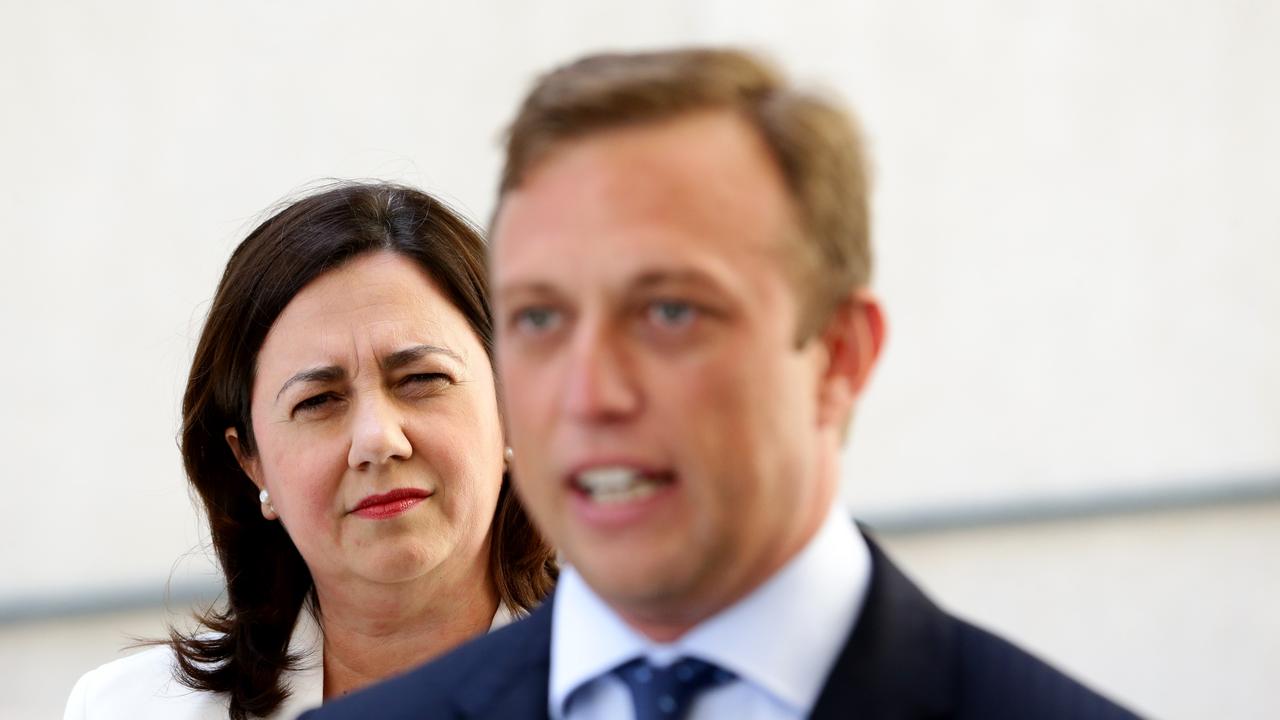 Annastacia Palaszczuk and Steven Miles. Picture: Darren England.