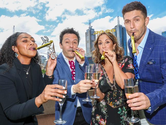 Paulini Curuenavuli, John Foreman, Silvie Paladino and Josh Piterman will co-headline the New Year’s Eve and Day Before Gala at Hamer Hall. Picture: Brendan Beckett